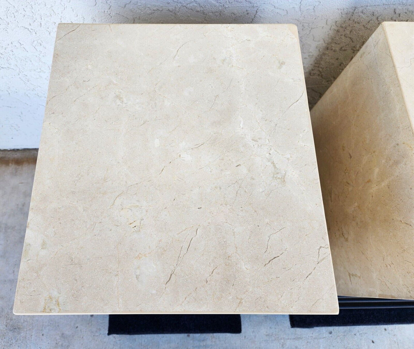 Polished Italian Travertine Marble Dining Table Bases Side Tables Display Stands