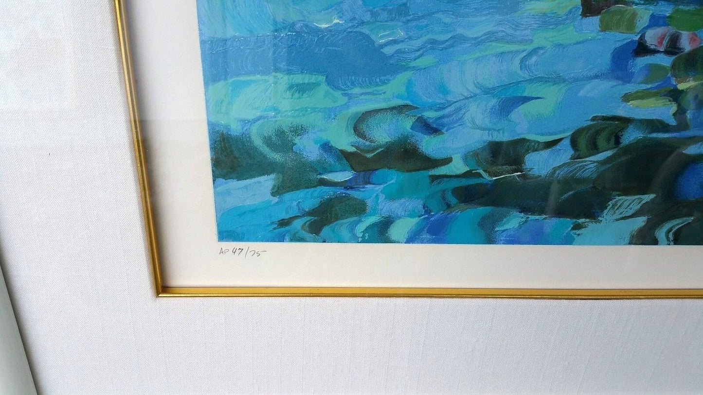 Original HOWARD BEHRENS Artist Proof Pencil Signed Giclee " Cap Roux 1990 "