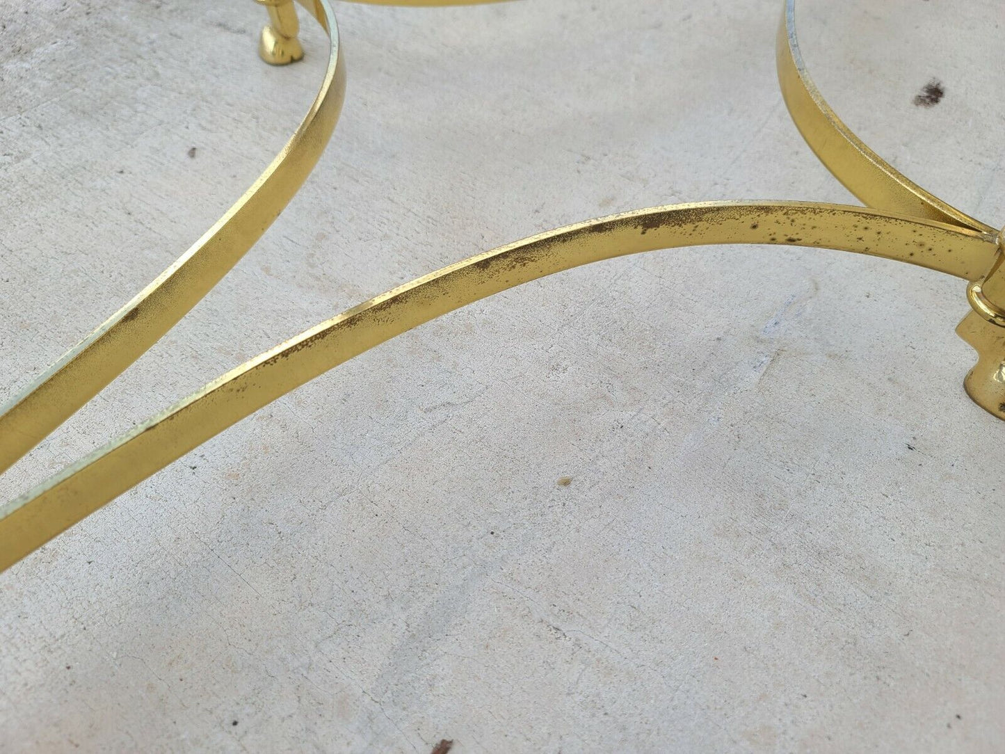 Vintage LaBarge Hollywood Regency Brass Hoof Footed Cocktail Coffee Table Italy