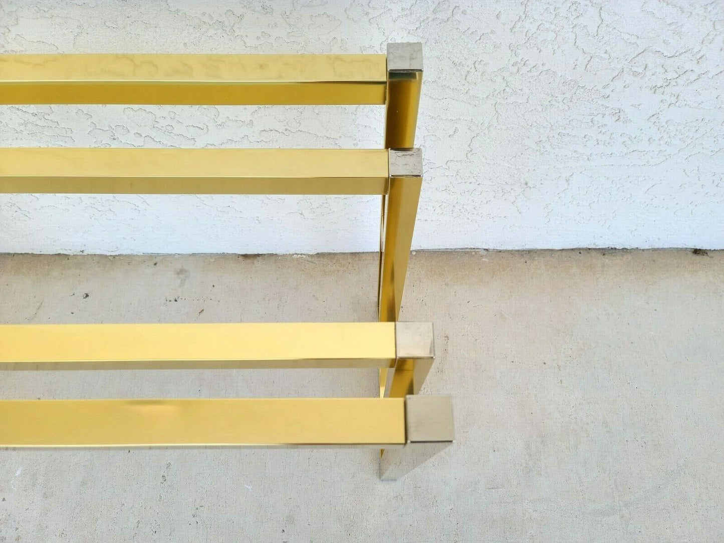 Mid Century Modern Metal and Glass Console Table 52"