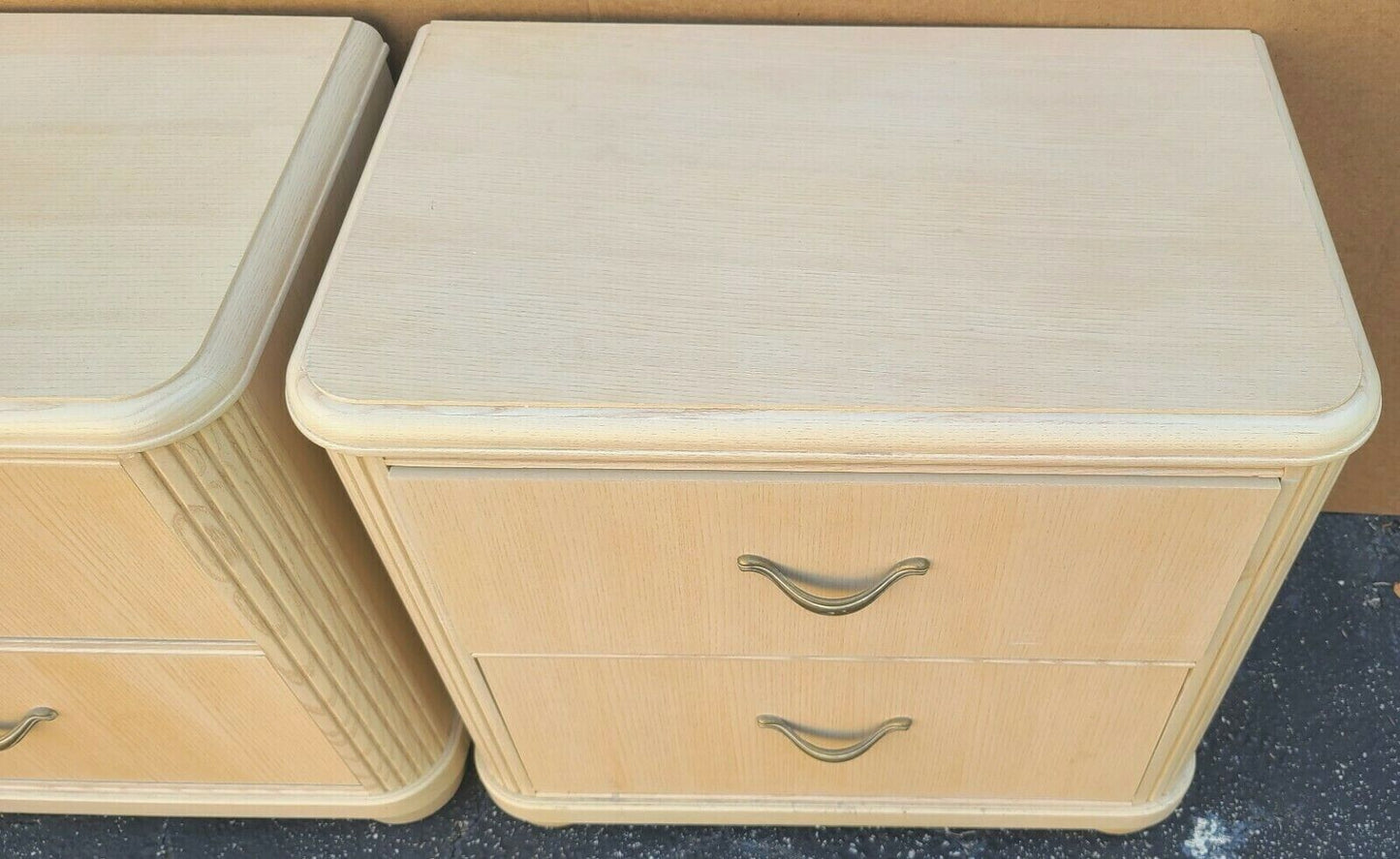 (2) MCM Modern Contemporary THOMASVILLE IMPRESSIONS Light Blond Wood Nightstands