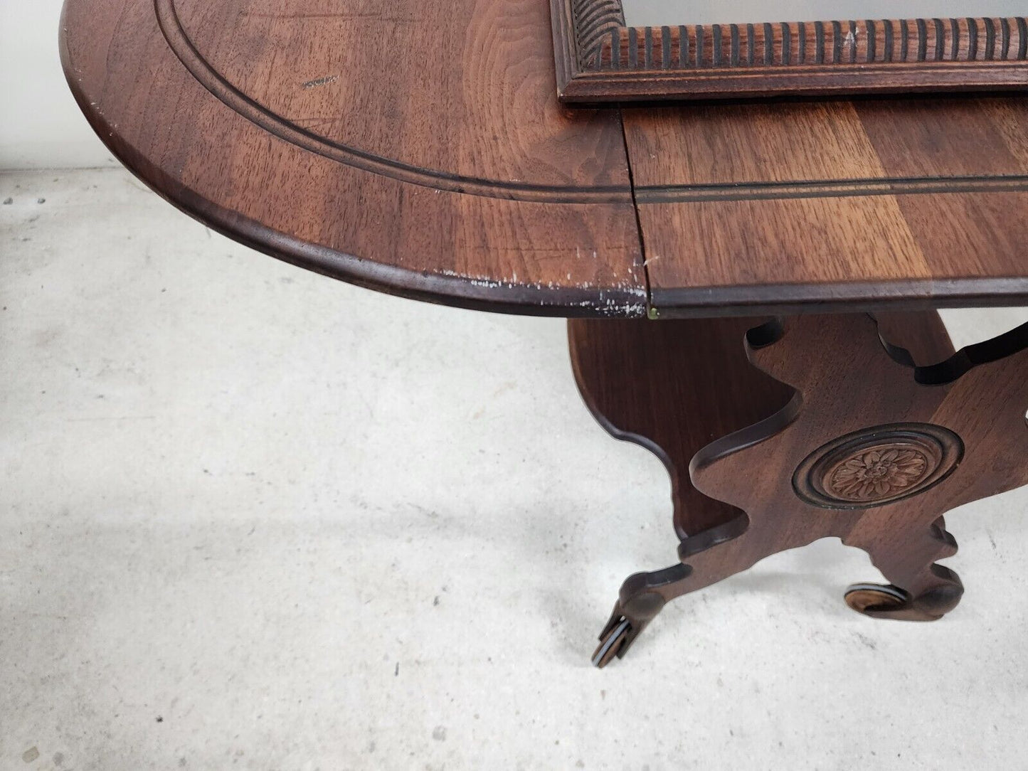 Antique Serving Cart Sideboard Drop Leaf Rolling 1800s