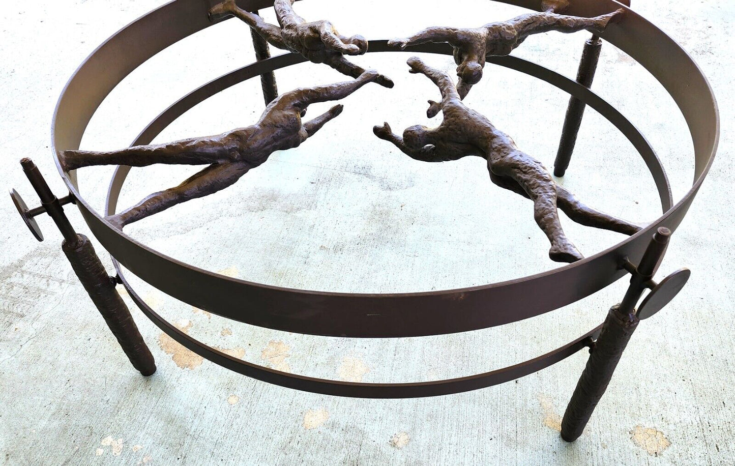 Bronze Cocktail Coffee Table Semi Nude Women Sculpture