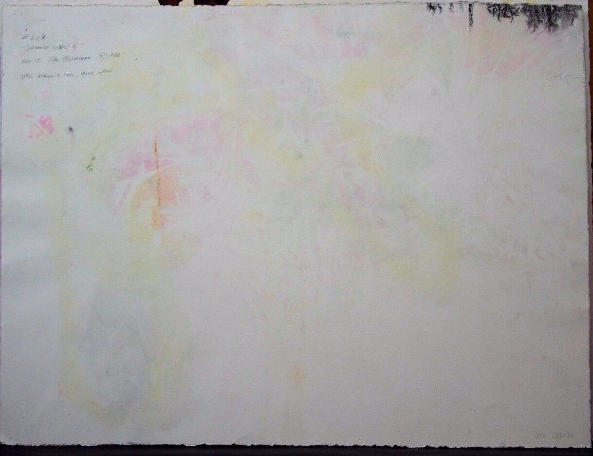 1988 Edward Goldman 1916-2006 Summer Winds Acrylic Gold Leaf Painting Signed