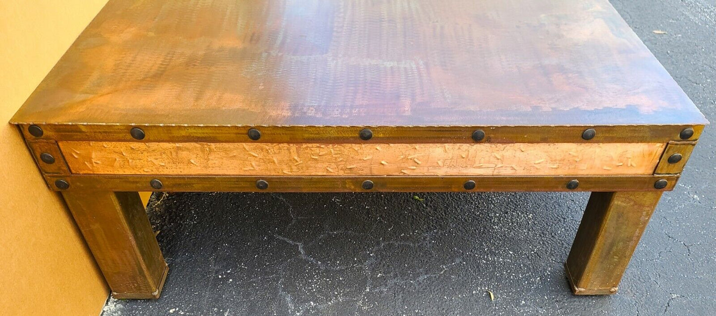 Huge Copper Coffee Cocktail Table 73" x 49"