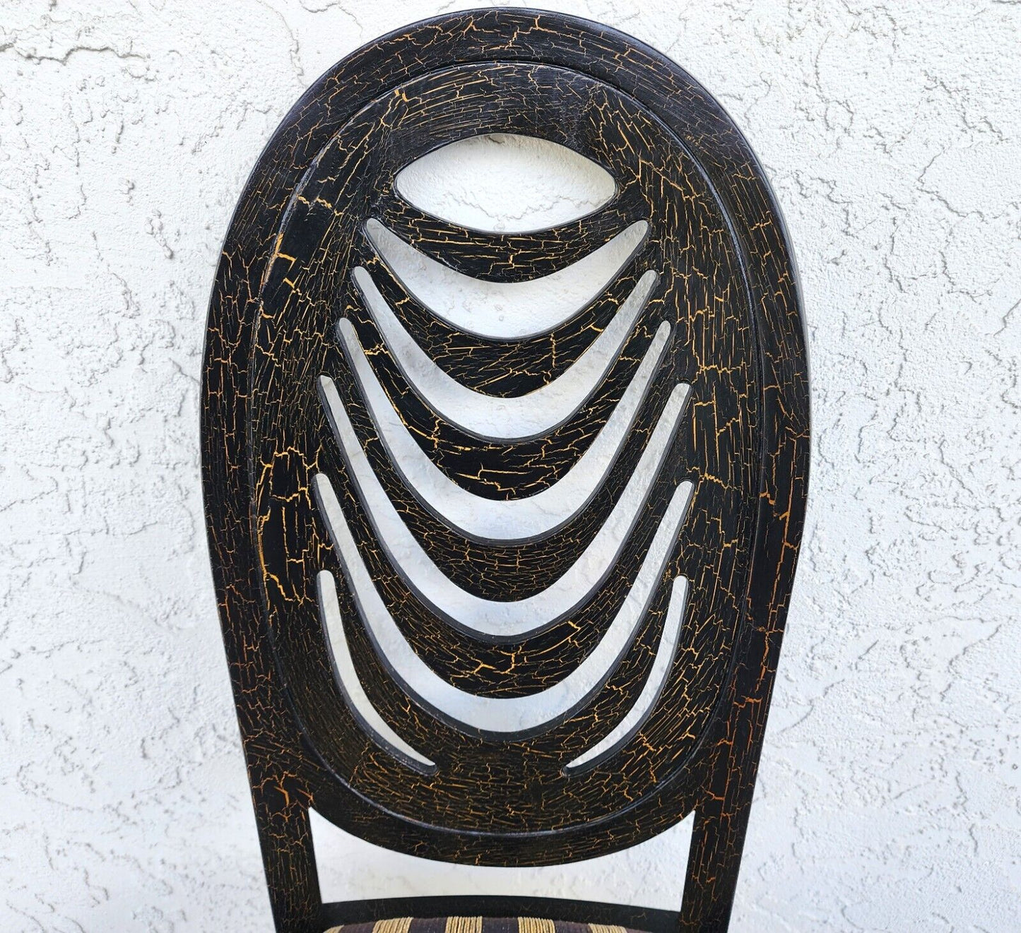 Set of 6 Draped Back Solid Wood Dining Chairs