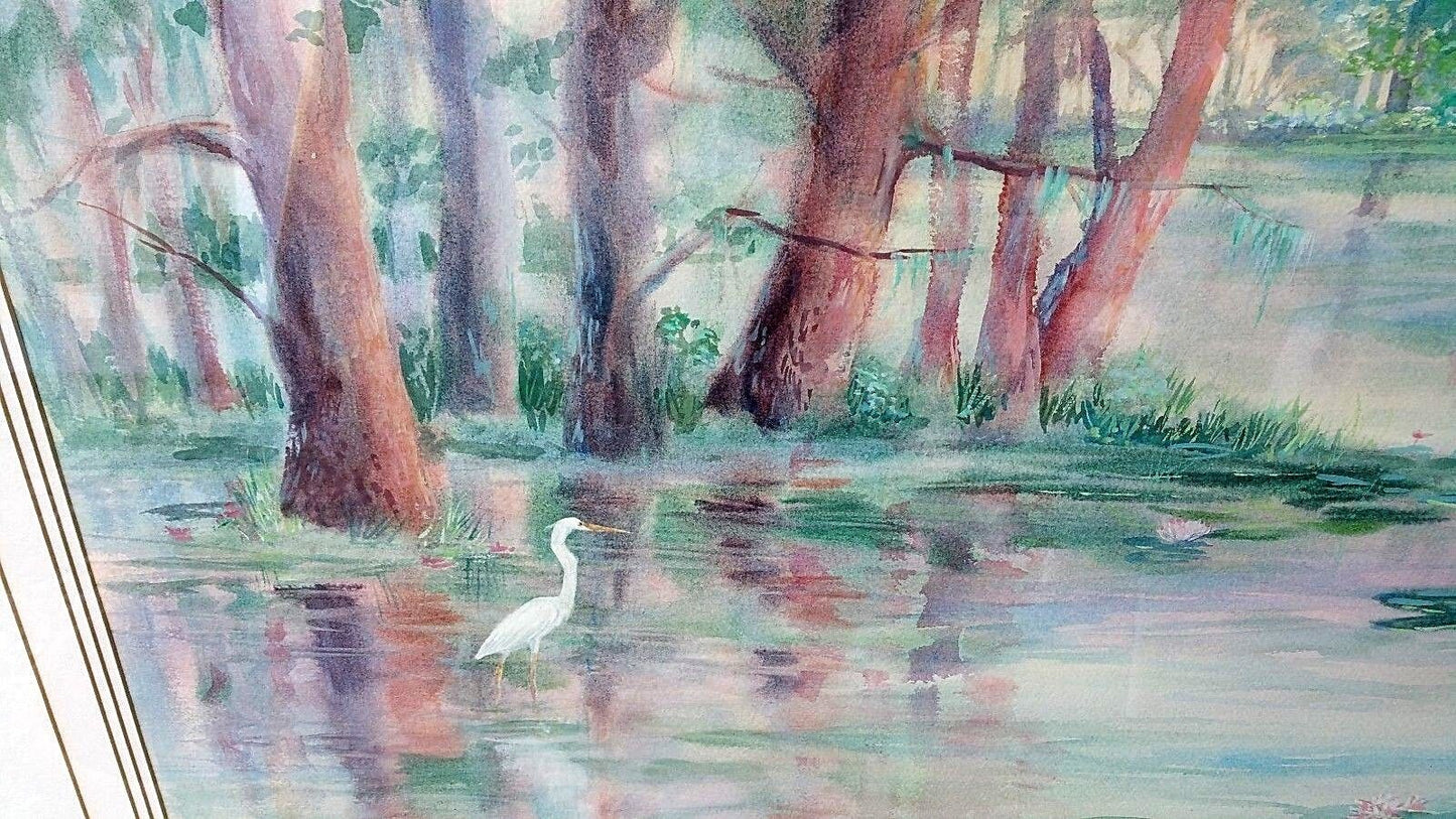 Wonderful Original Signed Mauline Henderson Old Florida " RIVER BANK " Painting
