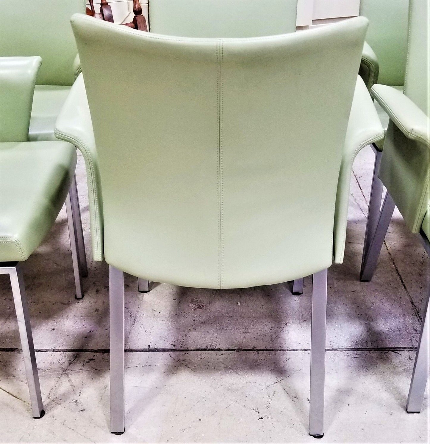 (1) ONLY MCM DRAENERT Linus Danish Genuine Leather Reclining Dining Armchairs