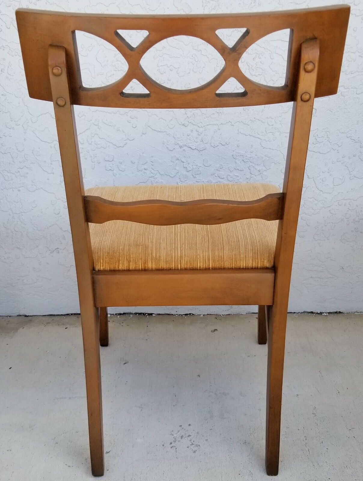 Set of 5 Vintage Italian Provincial DUNCAN PHYFE Style Solid Wood Dining Chairs