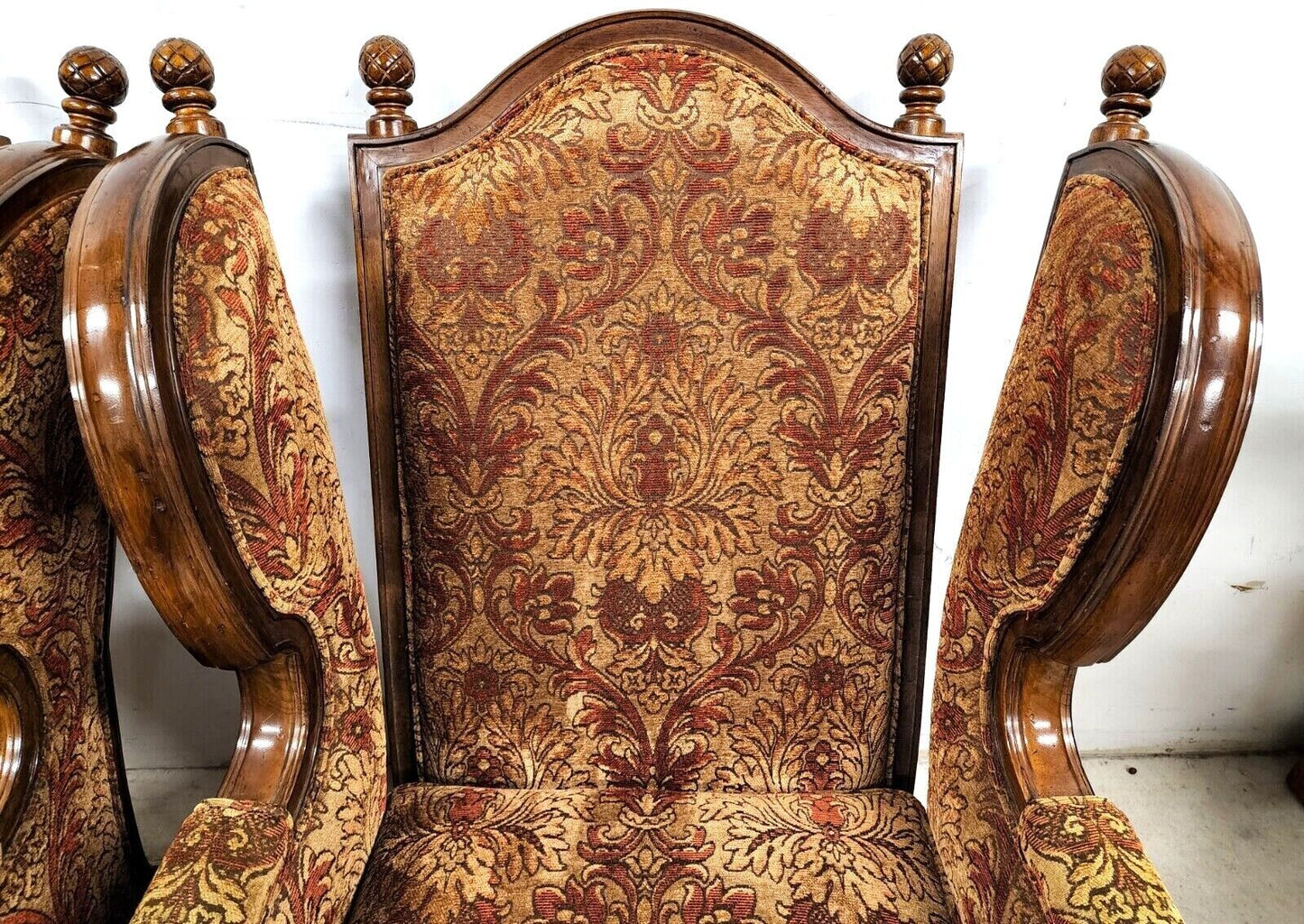 Pair of Oversized Regal French Wingback Armchairs by CENTURY FURNITURE
