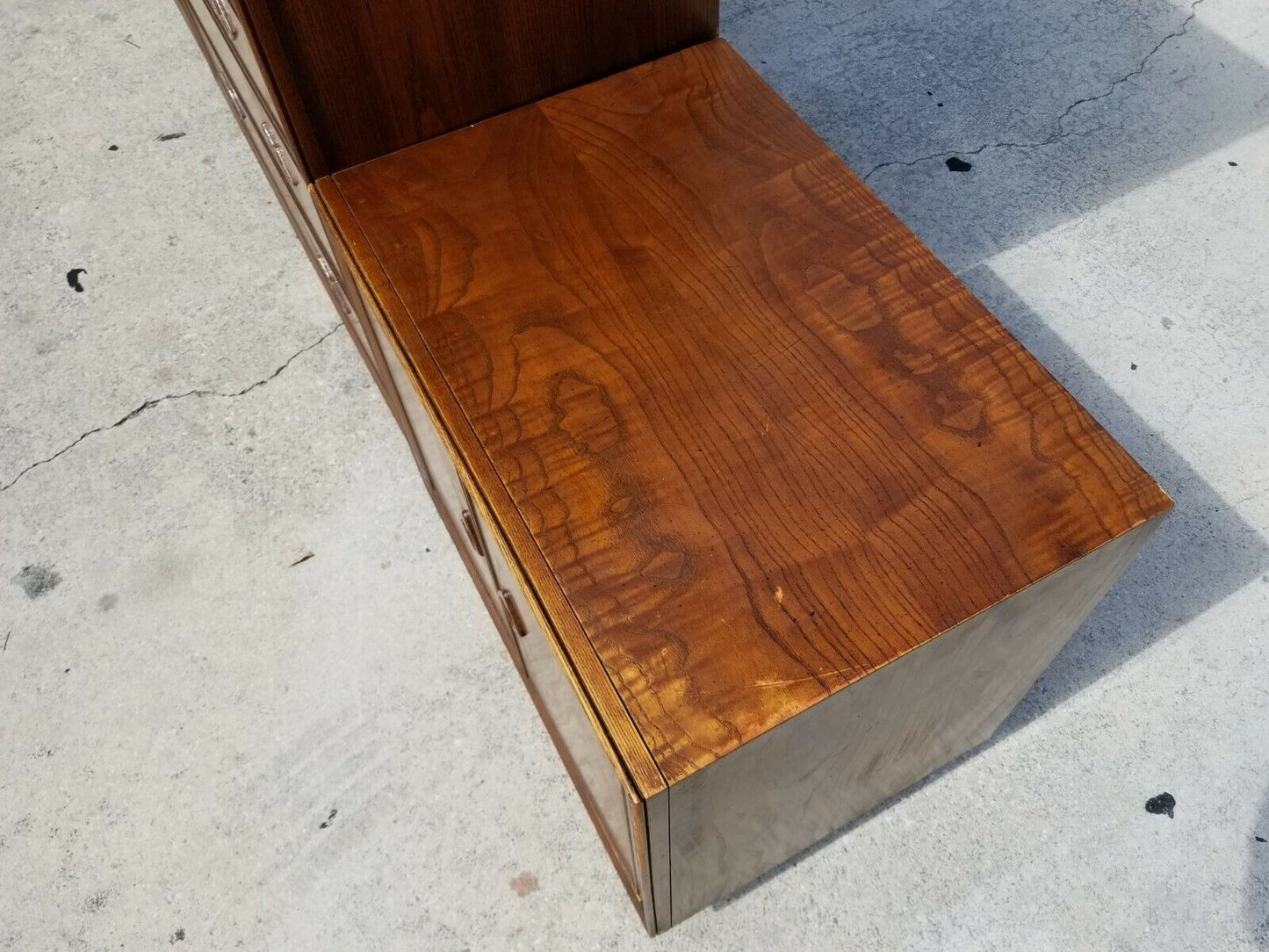 (2) Vintage WHITE FINE FURNITURE COMPANY Campaign Style Walnut Nightstands ONLY