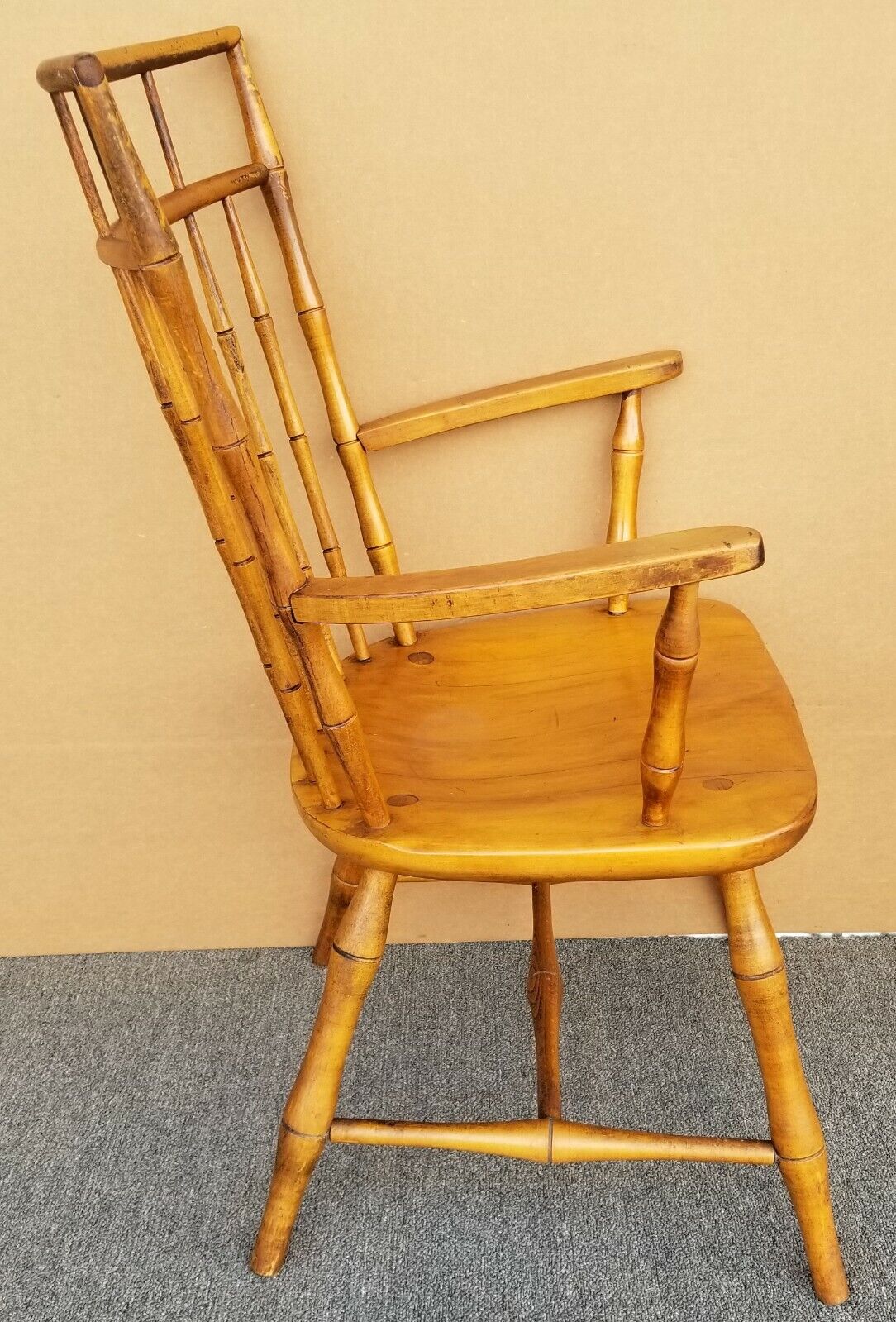 Vtg ETHAN ALLEN FAUX BAMBOO BIRDCAGE DINING ARMCHAIR