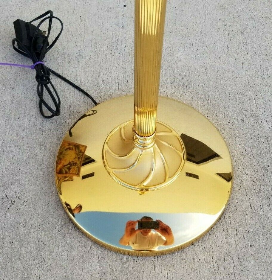 62" Modern Hollywood Regency Solid Brass Floor Lamp with Foot Switch