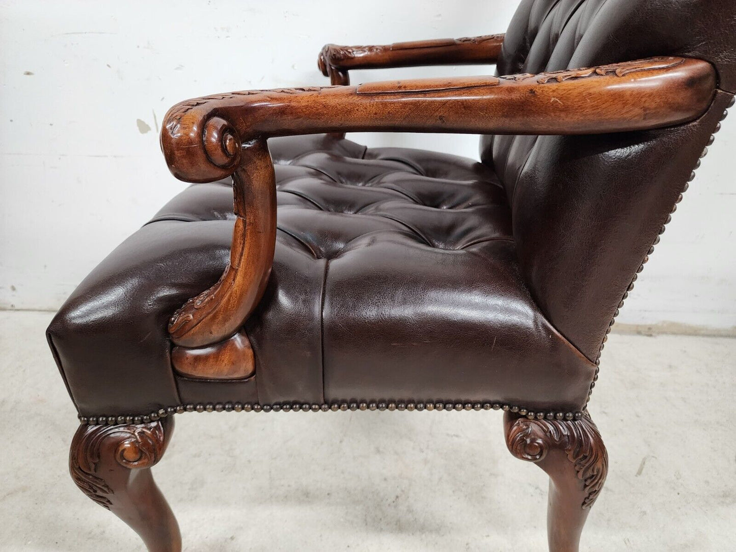 Leather Library Armchair by Theodore Alexander