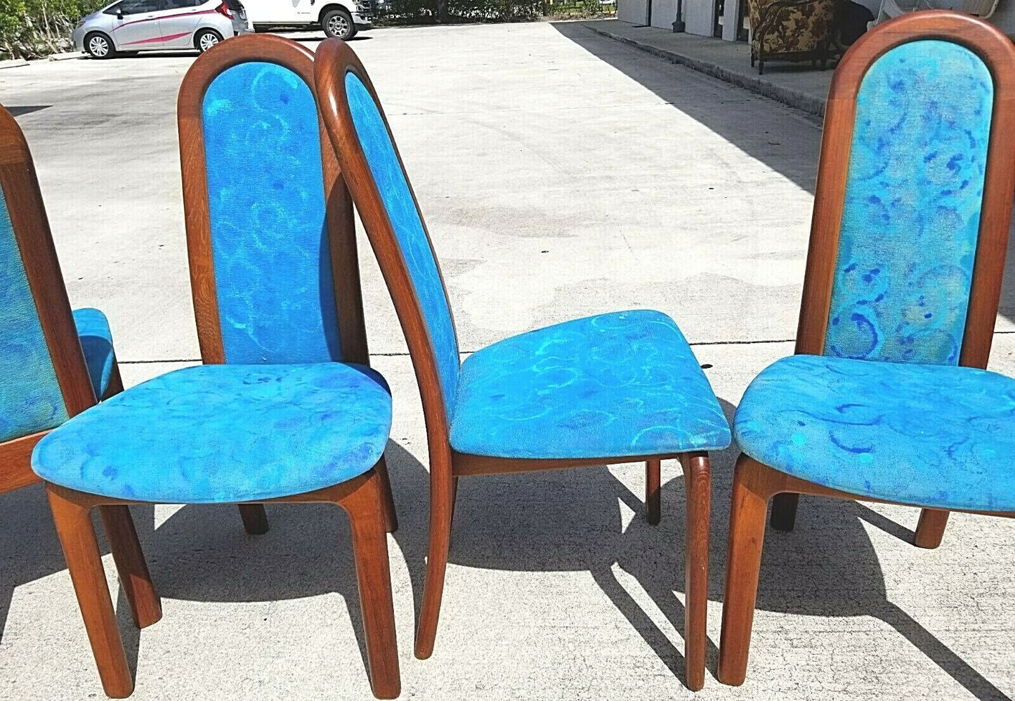 Set of 5 Vintage MCM SKOVBY MØBELFABRIK Solid Teak Dining Chairs Denmark 1960's