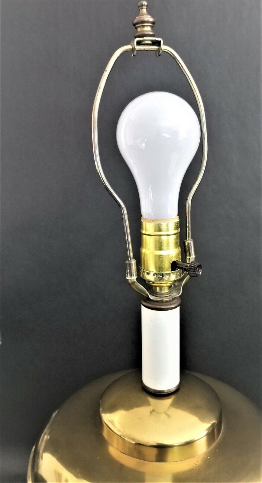 Vintage Large Asian Chinoiserie Brass Tea Canister Table Lamp