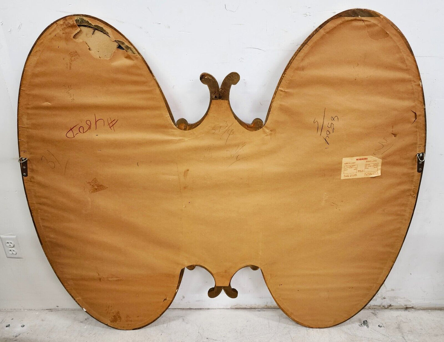 French Giltwood Mirror Gold Leaf Vintage Huge 54" x 48"