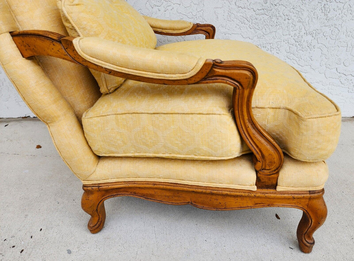 French Provincial Louis XV Oversized Fauteuil Armchair by Baker Furniture