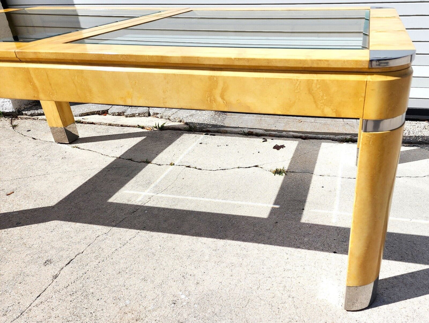 MCM Goatskin Dining Table Karl Springer Style Extendable