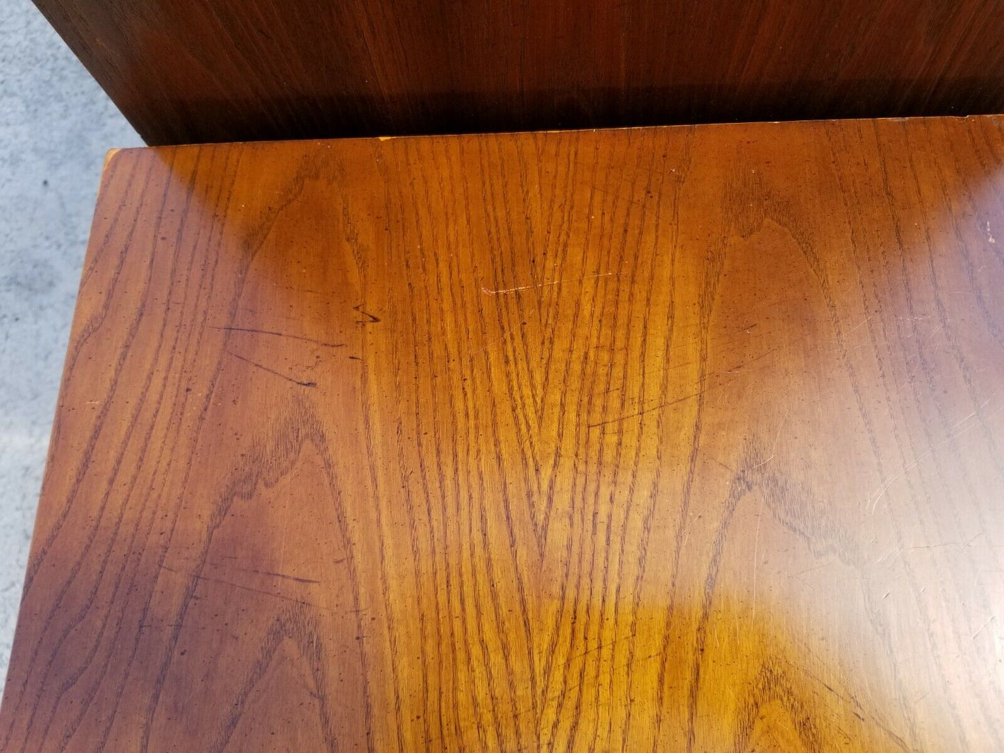 (2) Vintage WHITE FINE FURNITURE COMPANY Campaign Style Walnut Nightstands ONLY