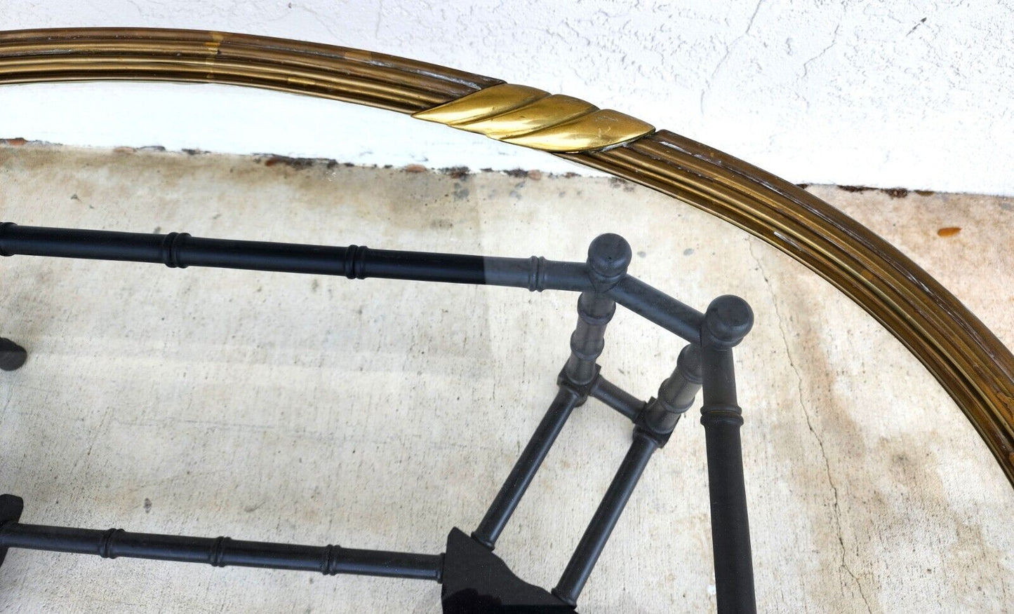 Brass Tray Coffee Table Bamboo Glass Chippendale Asian Regency