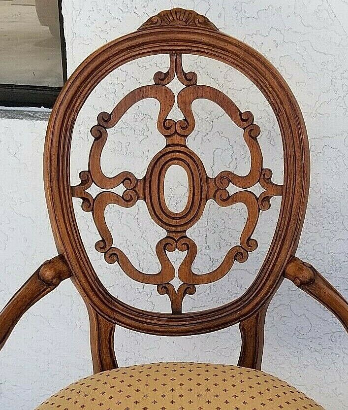 Sheraton Style Accent Dining Statement Armchairs - A Pair