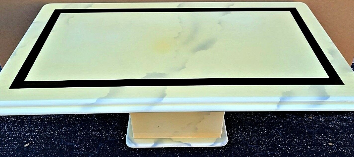 Vintage Lacquered Faux Goatskin Karl Springer Style Pedestal Dining Table