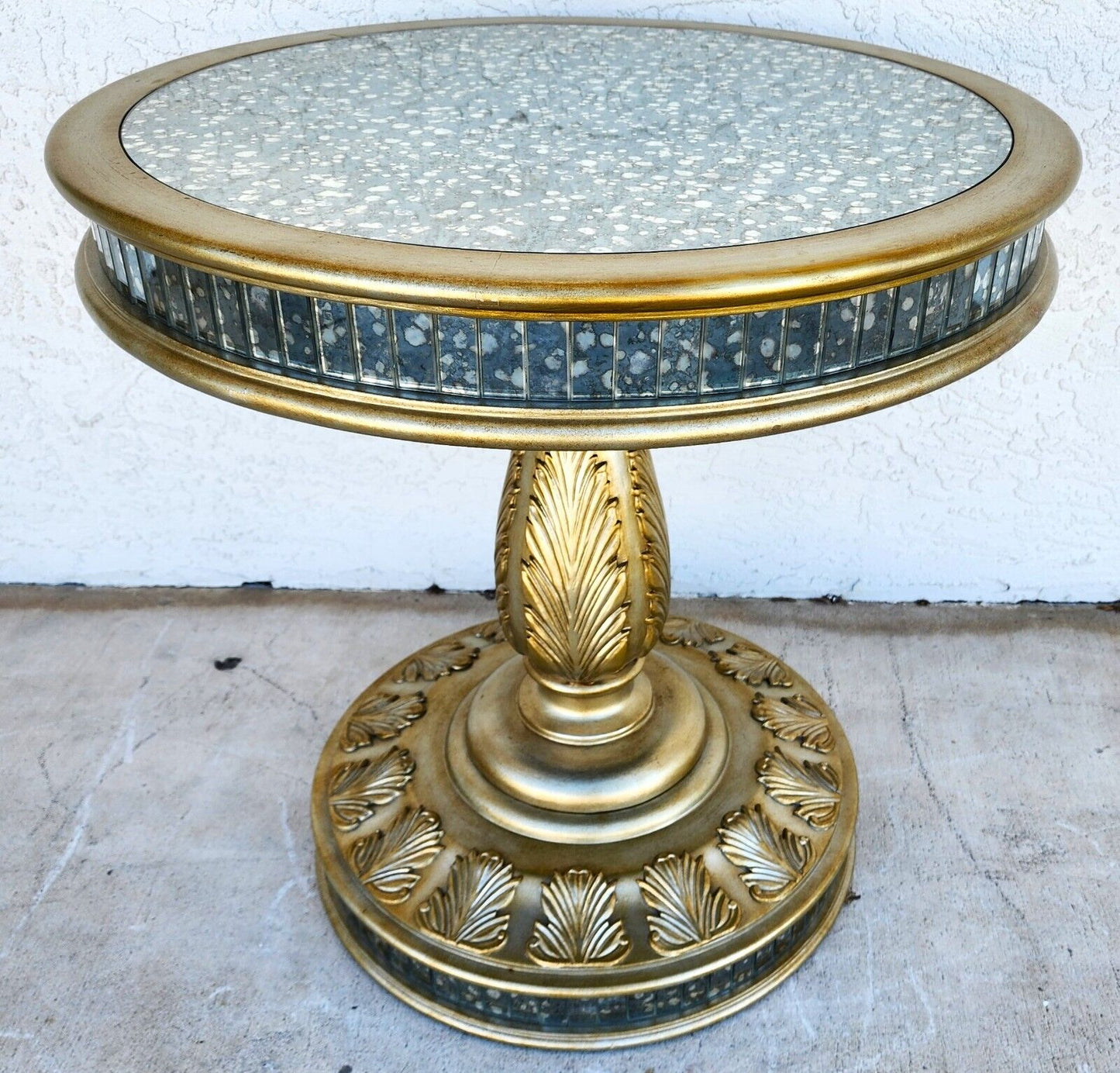 JOHN RICHARD Style Eglomise Mirror Center Side Accent Table