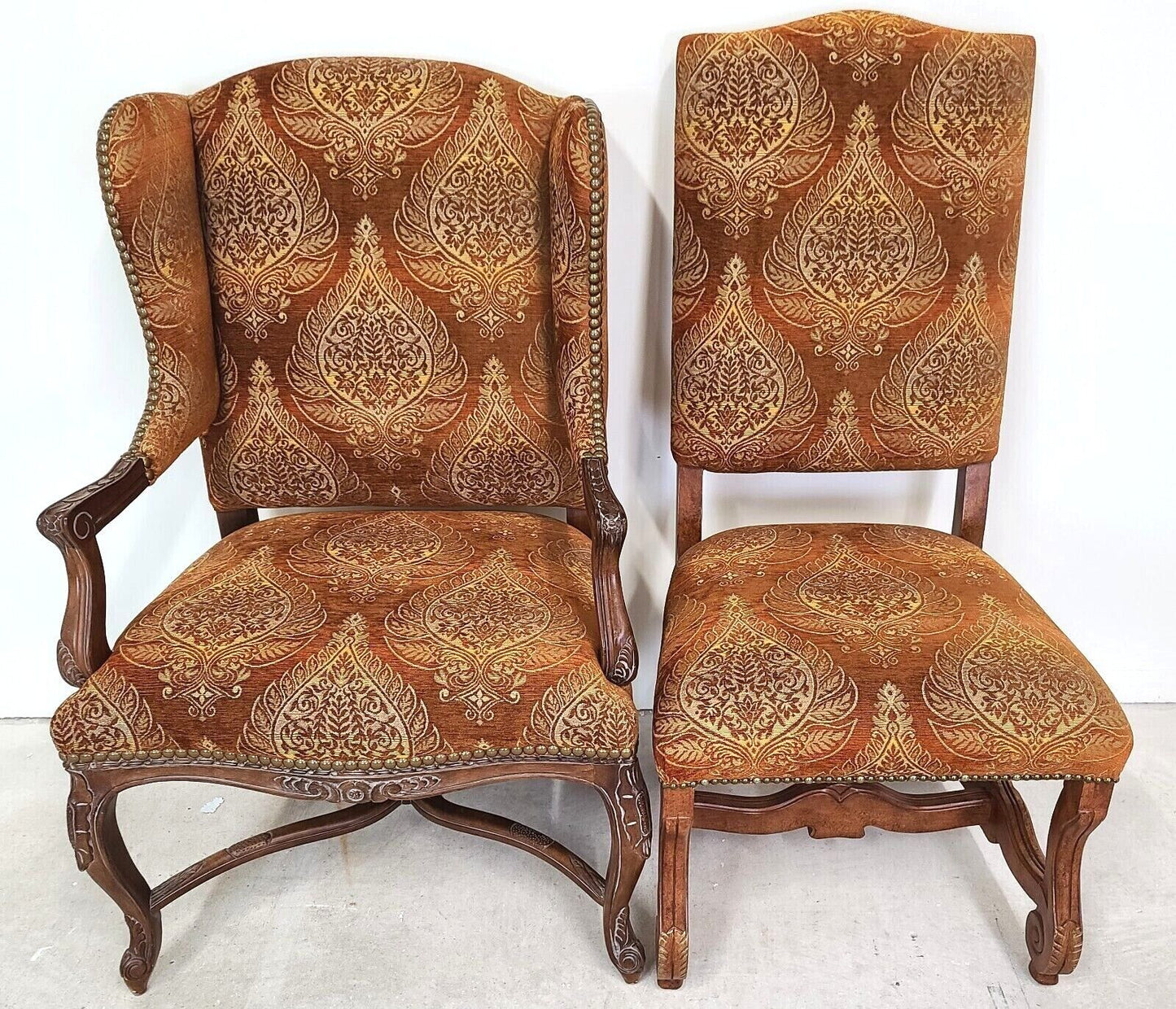(8) Os De Mouton Wingback Dining Chairs by CENTURY FURNITURE