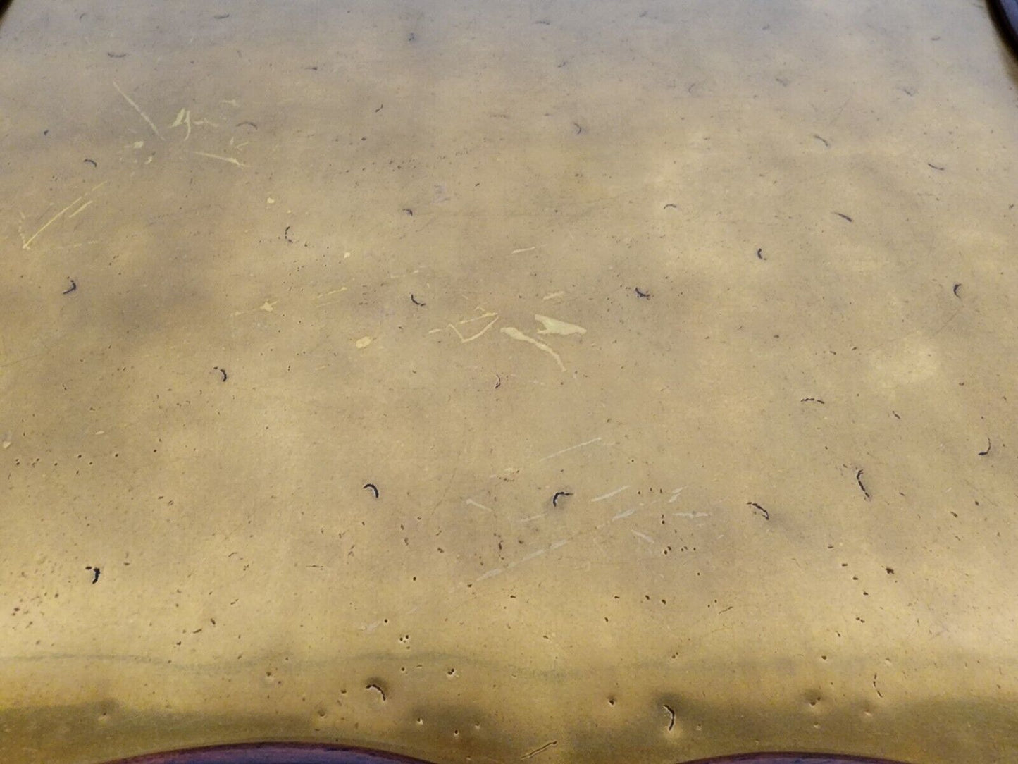 Mahogany Center Side Table Brass Pie Crust Top by JD Young & Sons