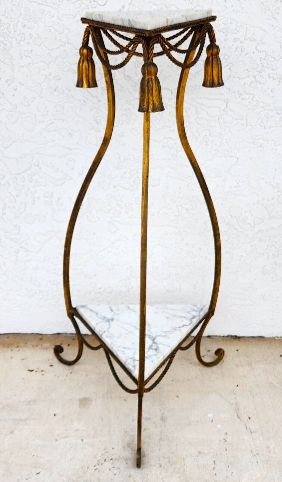 Rope Tassel Gilt Table Shelves Vintage