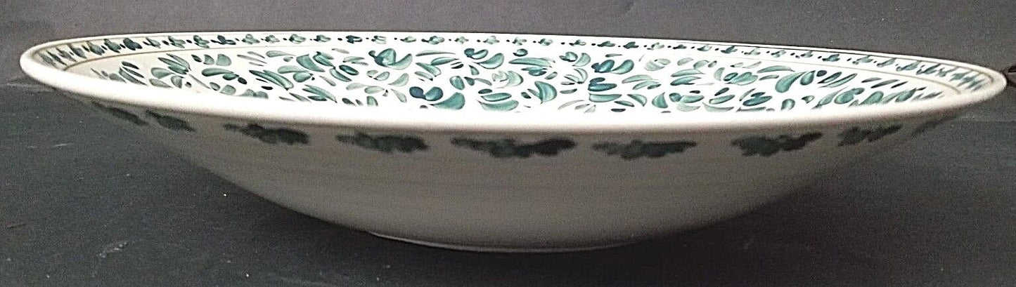 Beautiful Signed HENRI JACOBS Arita Japan Hand Turned Painted Shallow Bowl 14"