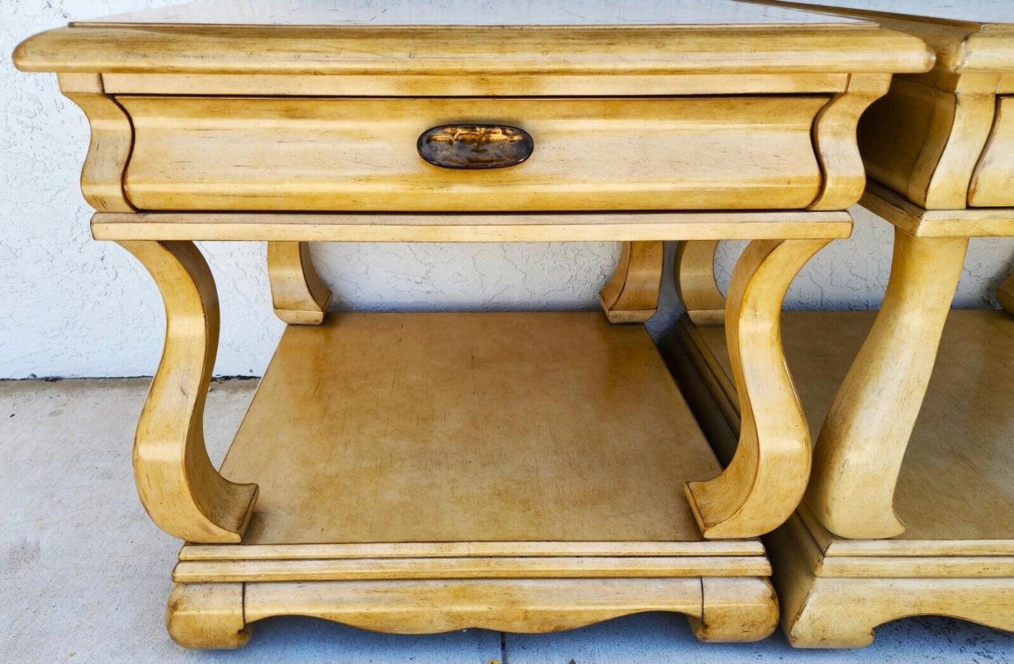 Nightstands Side End Tables Solid Wood Oversized by CENTURY FURNITURE a Pair