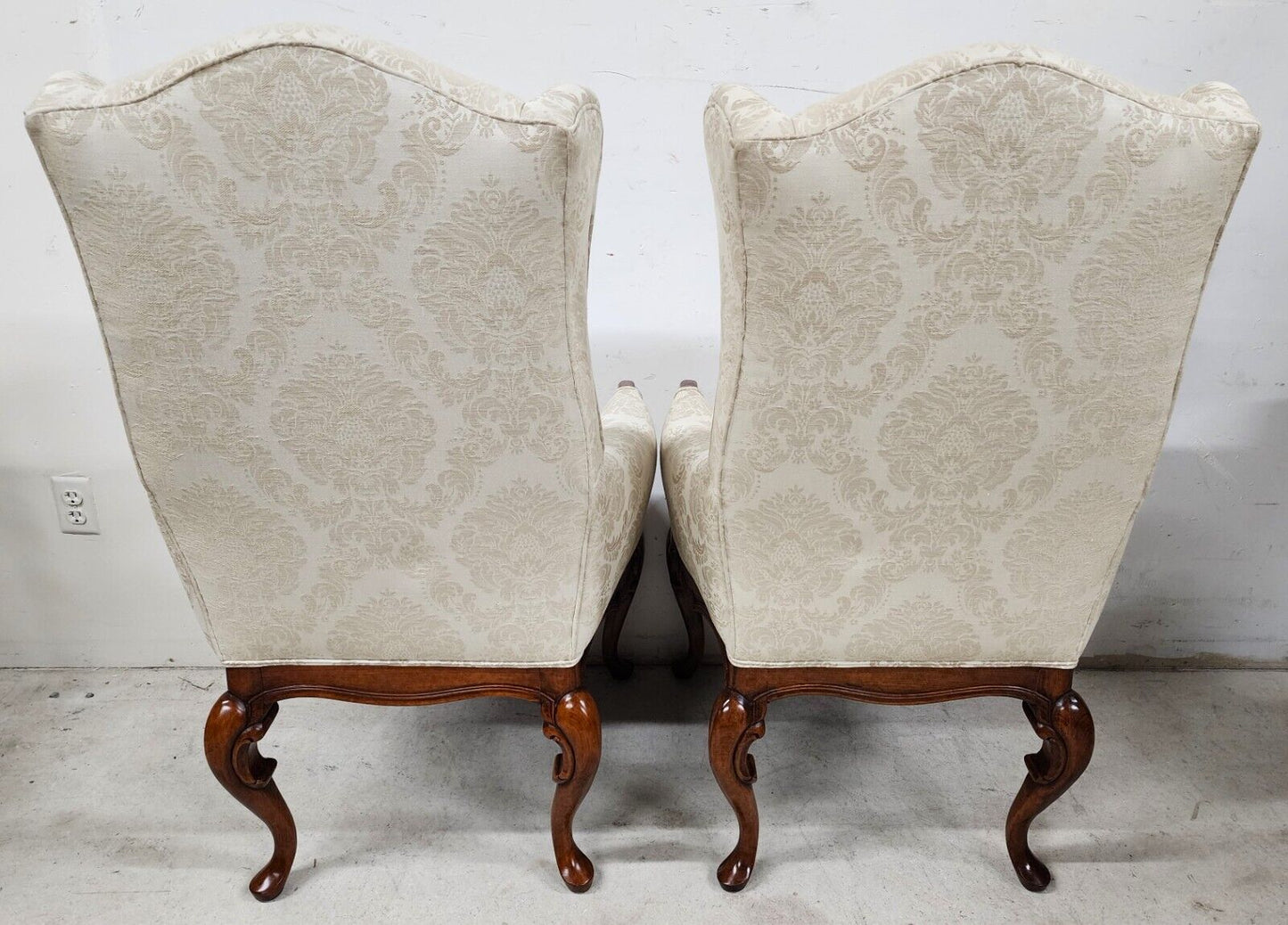 Pair of Fabulous Chinese Chippendale Wingback Armchairs by BAU Furniture of California