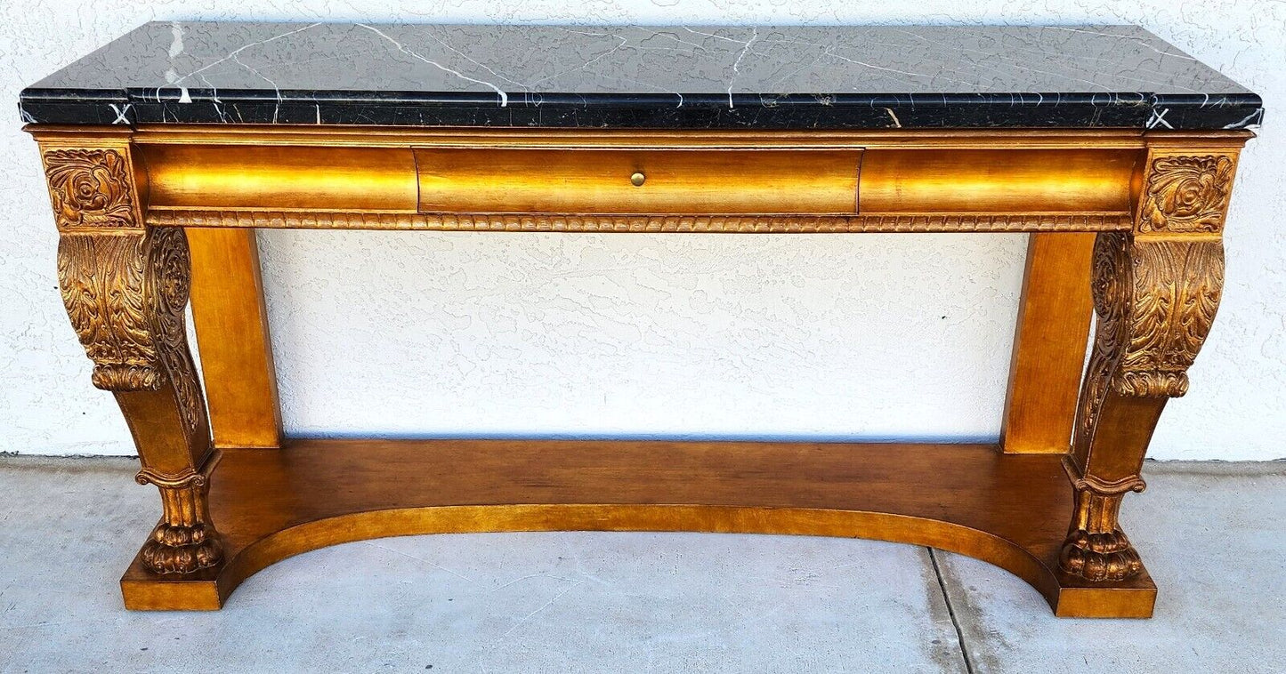Console Table Marble & Giltwood Italian by HENREDON