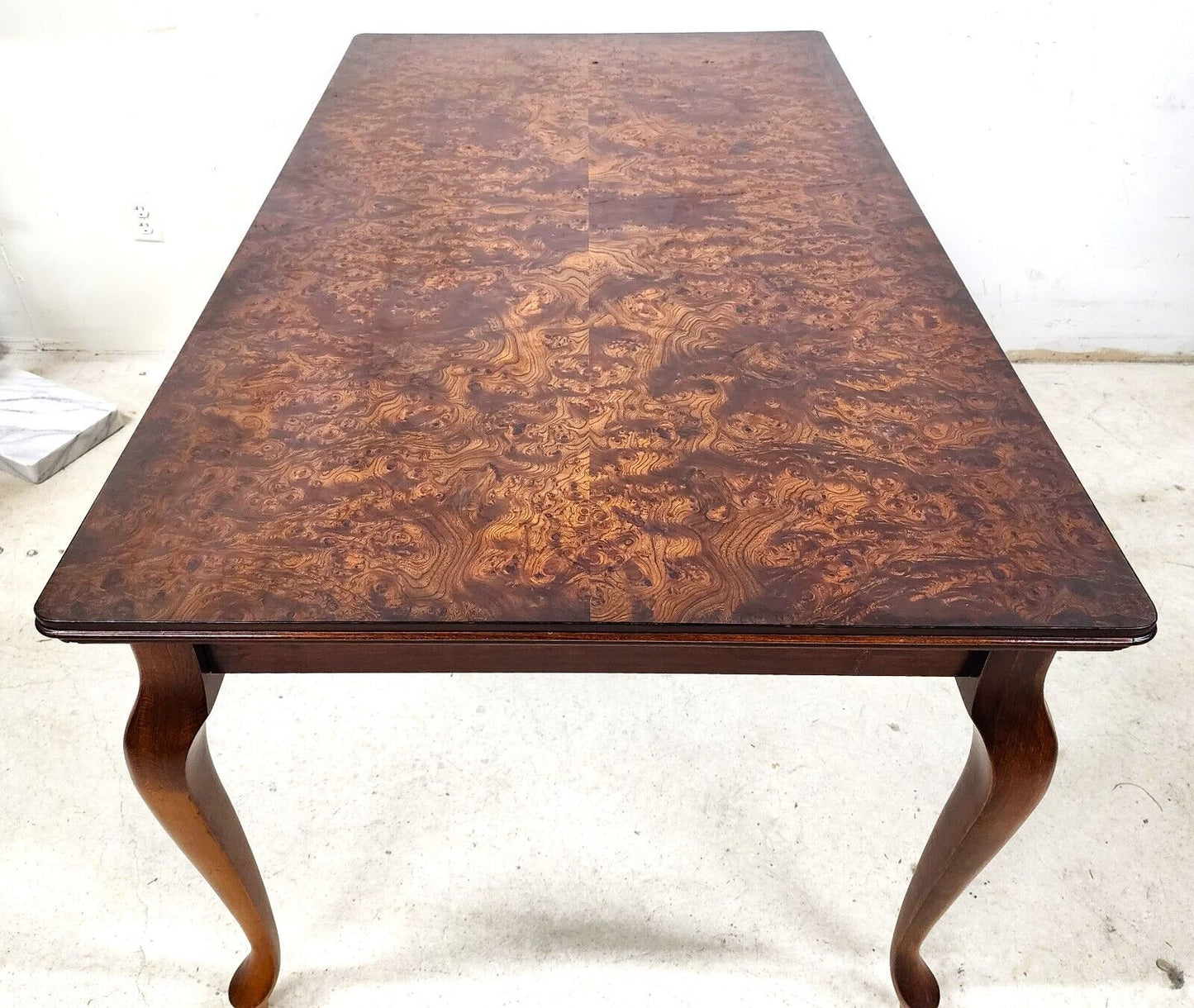 French Dining Table High Gloss Birdseye Maple Extendable