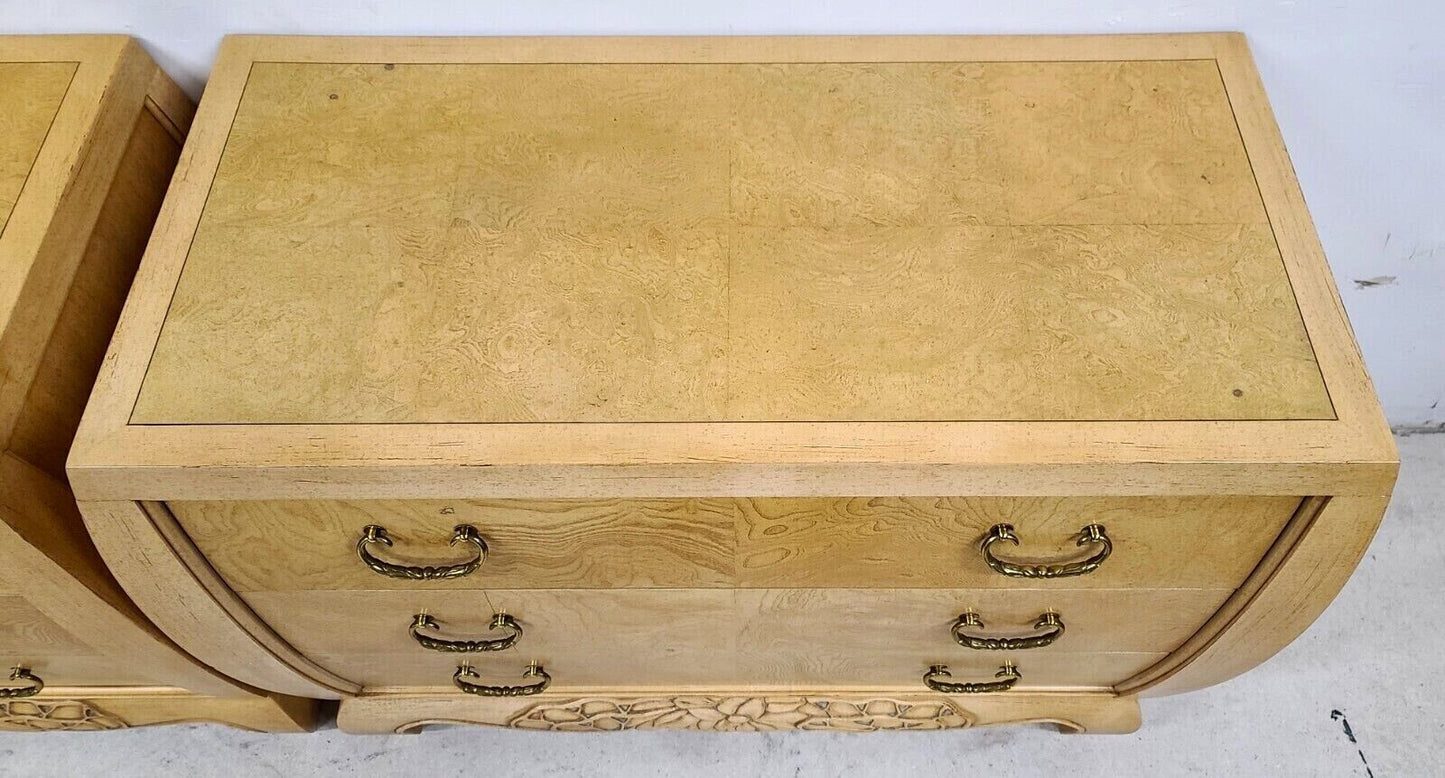 (2) King Burl Wood Nightstands by CENTURY FURNITURE