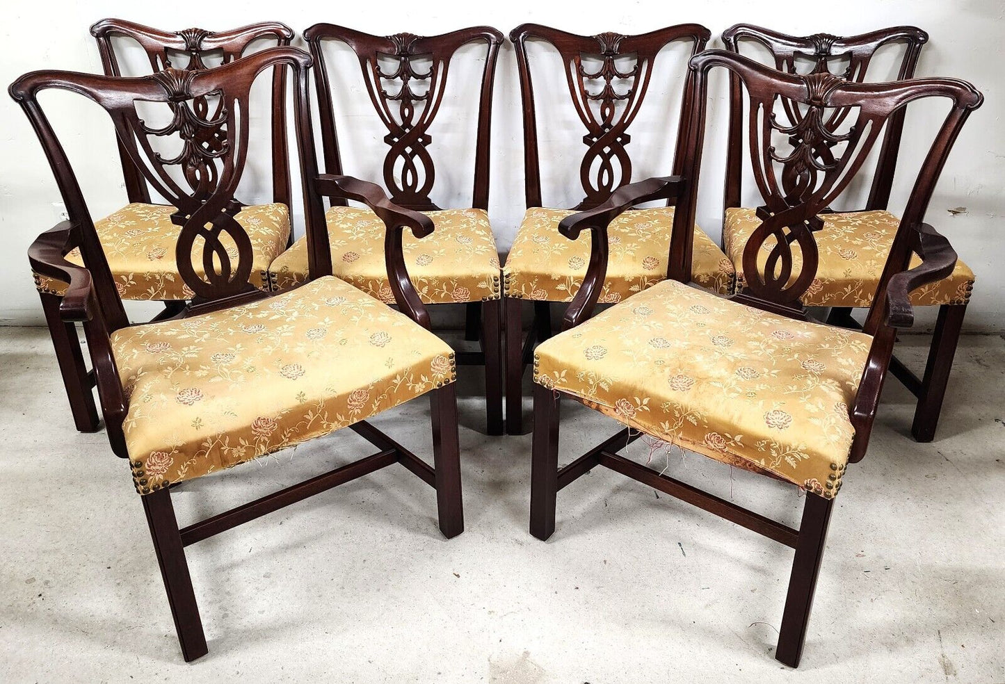 Chippendale Dining Chairs Antique Mahogany