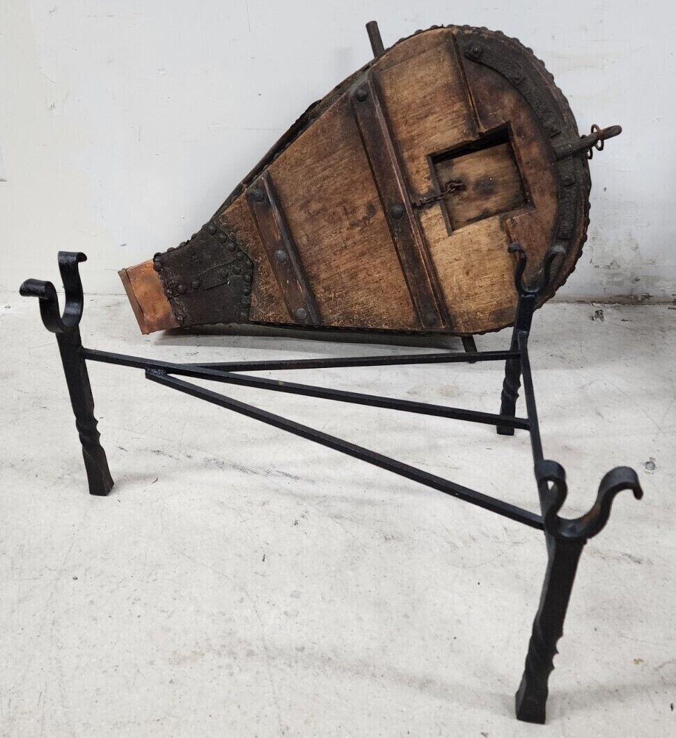 1800s French Blacksmith Bellows Rustic Coffee Table