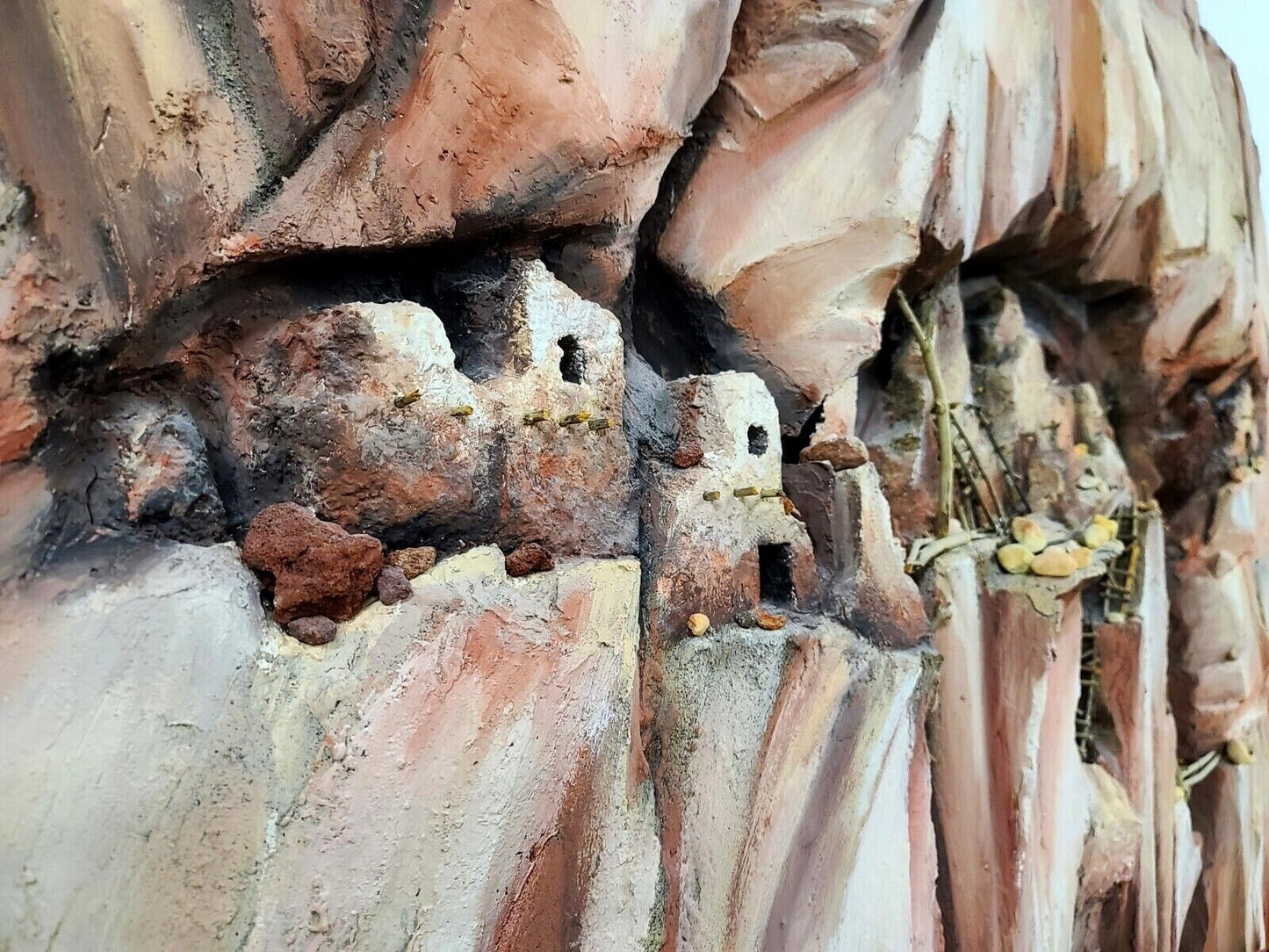 7 Foot Monumental Pueblo Cliff Dwelling 3 Dimensional Wall Art Sculpture