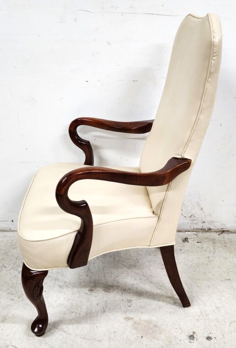 Guerin Leather Armchair Solid Wood by LEATHERCRAFT