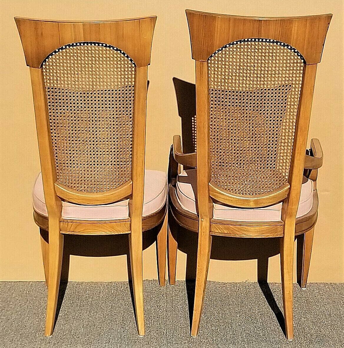 Mid Century Modern Vintage DREXEL Klismos Caned High Back Dining Chairs Set of 6