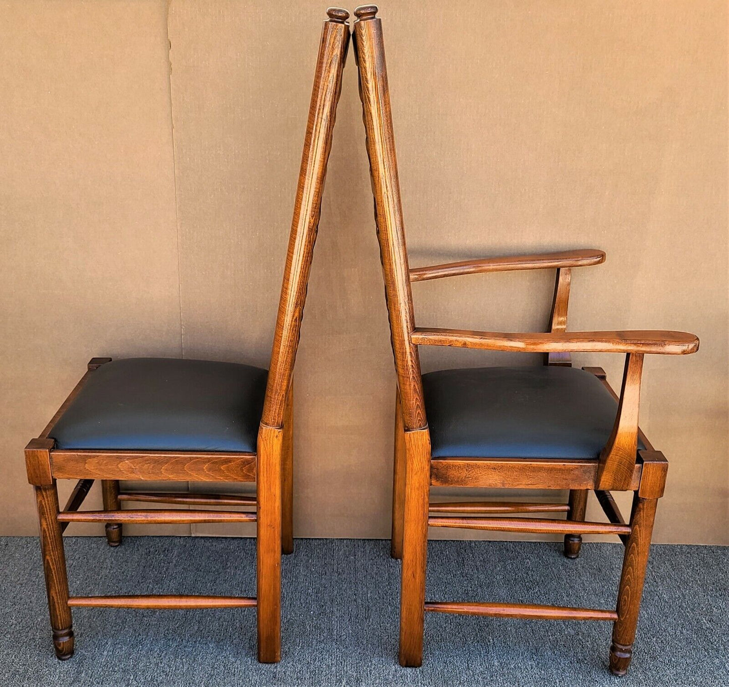 Set of 6 LUIGI LOVATO Tuscan Italian Style Solid Wood Dining Chairs Italy