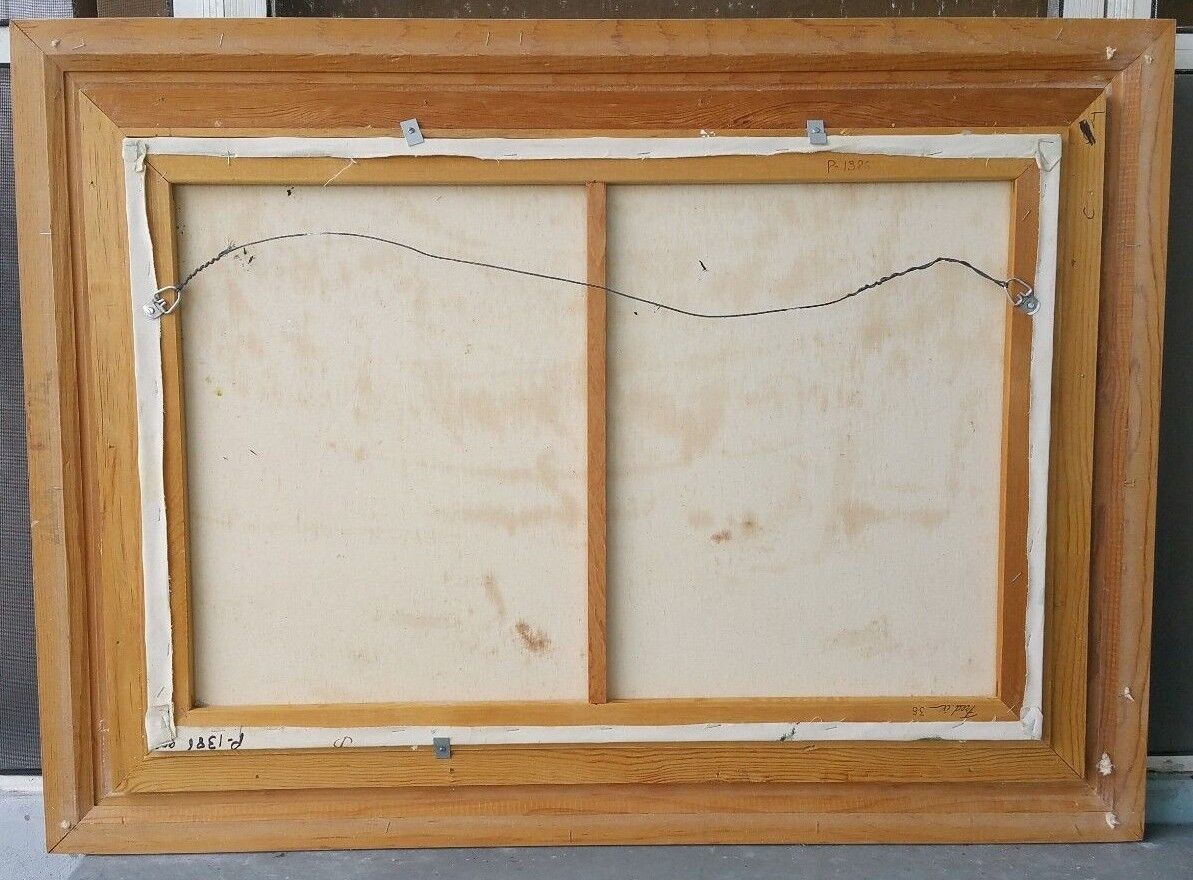 Vtg Estate Signed by Cooper Landscape Oil Painting Mountains Forest Path