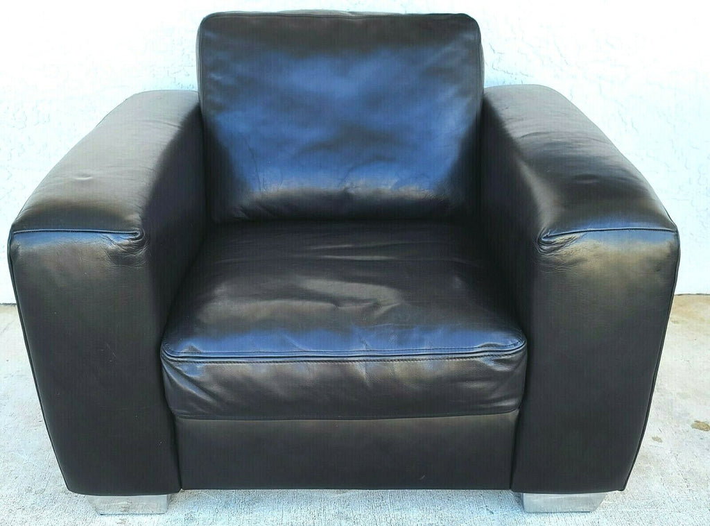 MCM Aniline Leather Black Armchair by KOINOR Germany