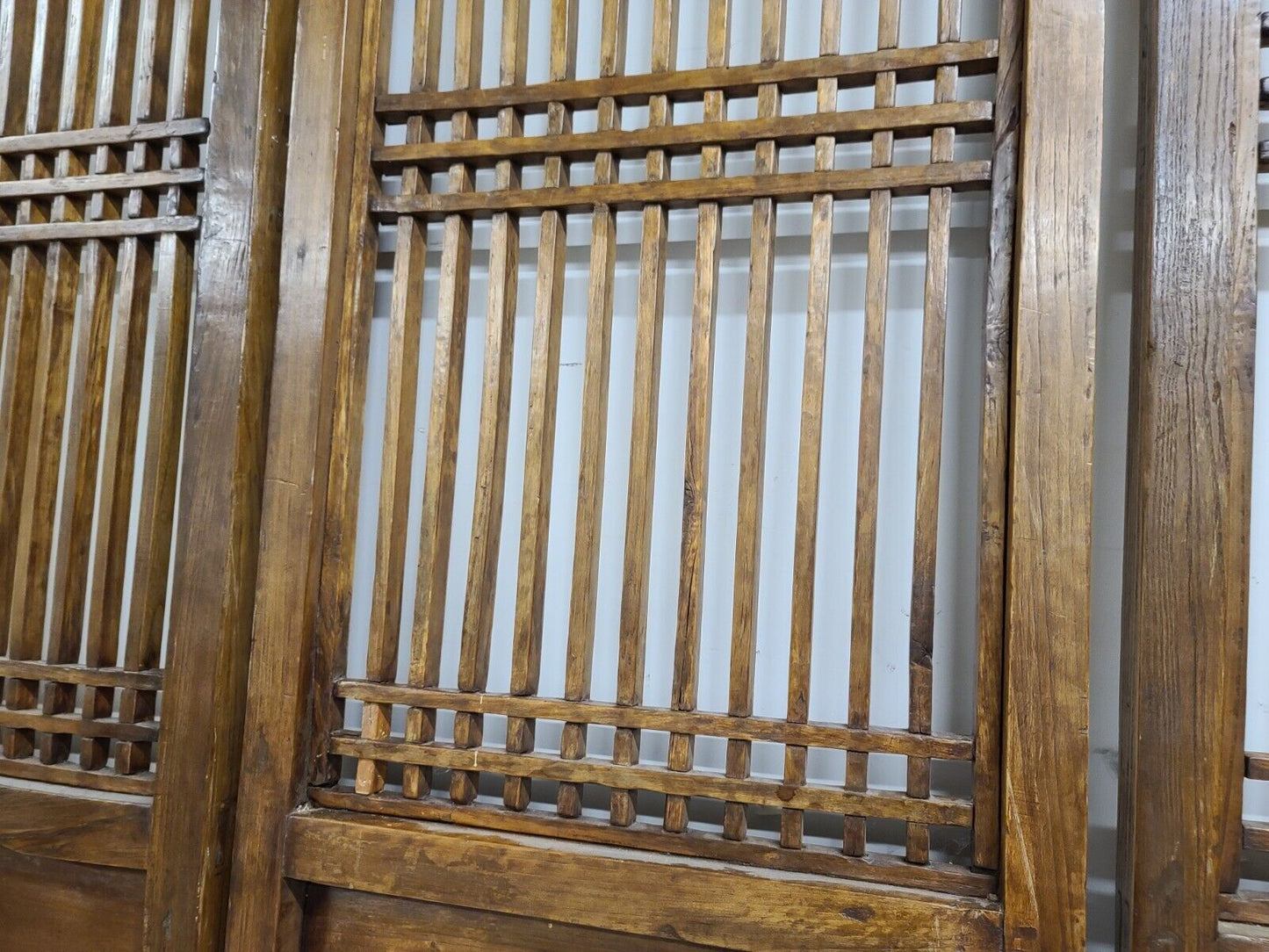 (4) 19th Century Chinese Fretwork Doors Screens Wall Panels 10 Foot